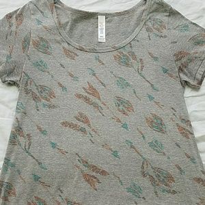XXS LuLaRoe Classic Tee - Gray Arrowheads Print